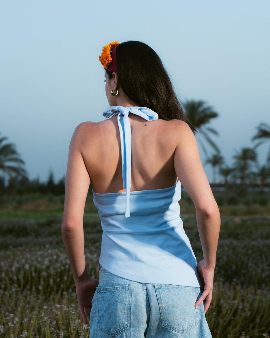 Light Blue Halter Top