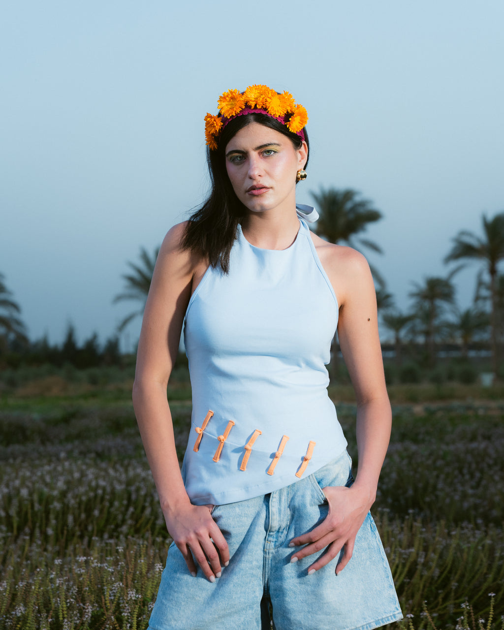 Light Blue Halter Top