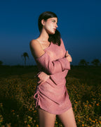 Off Shoulder Pink Dress