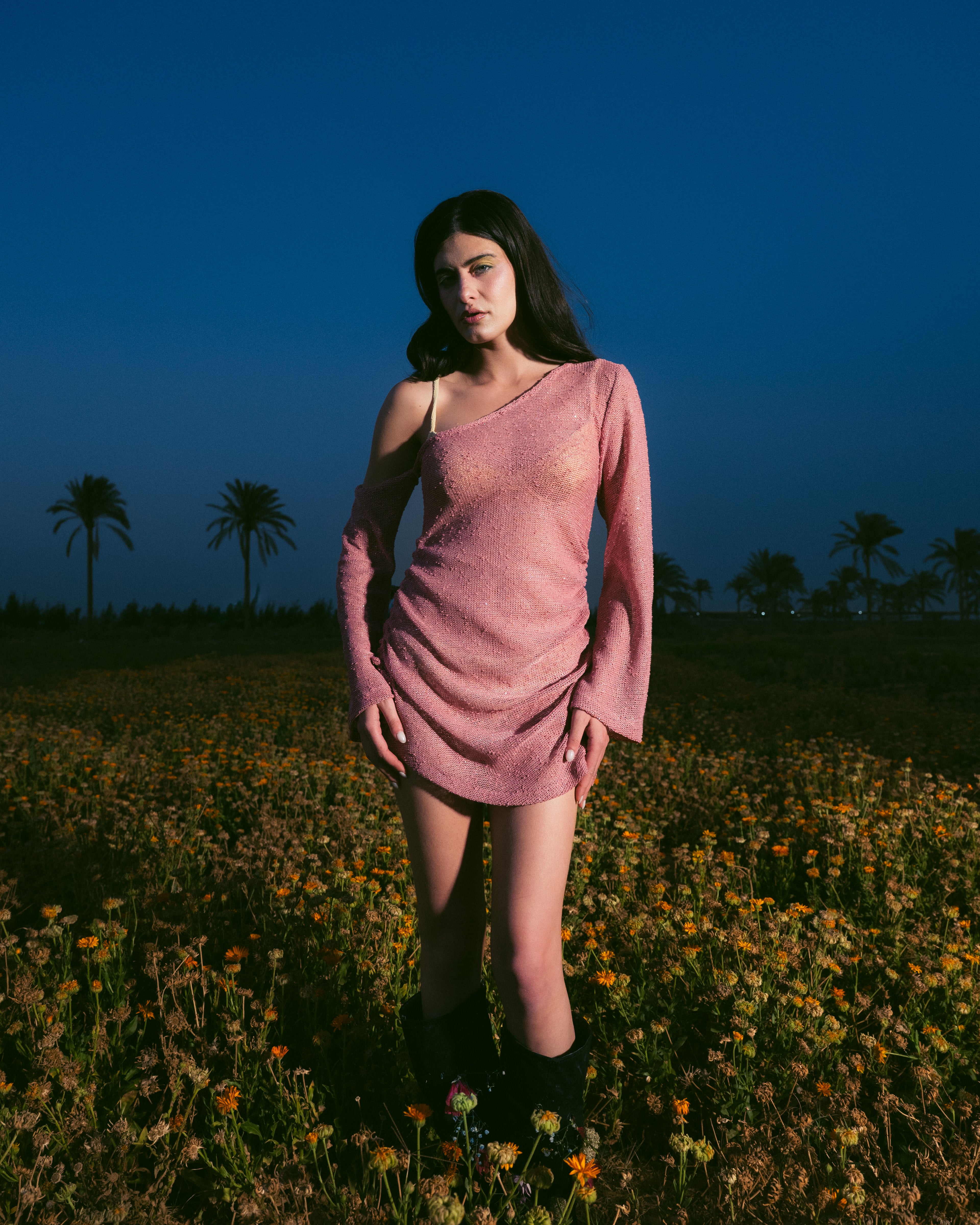 Off Shoulder Pink Dress